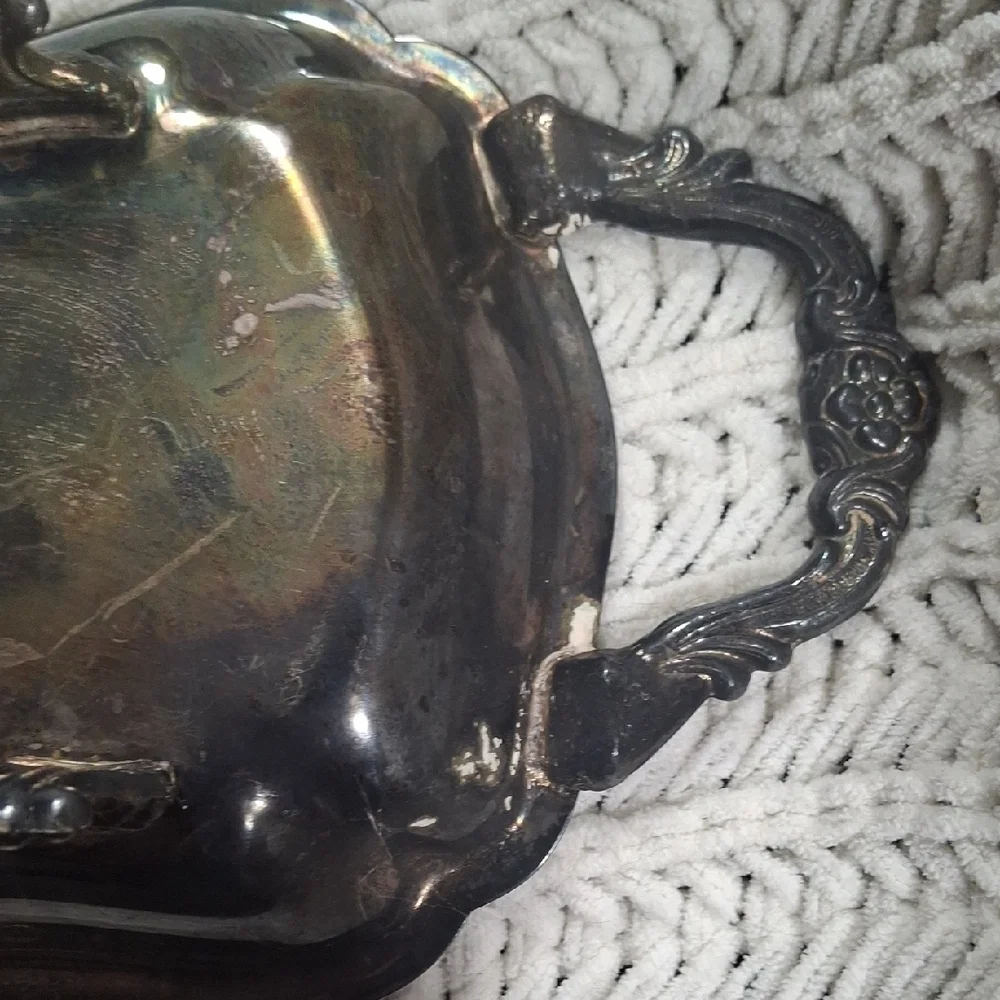 Elegant Silver Tray for Home Bath